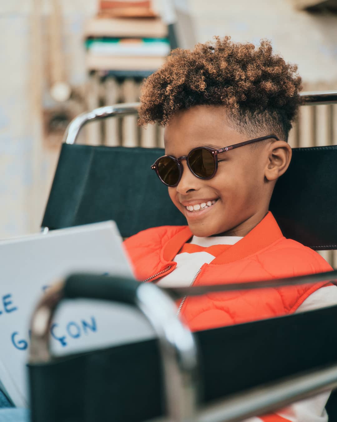 Lunette Mini Me #D Old Leather Marron à la mode - Izipizi