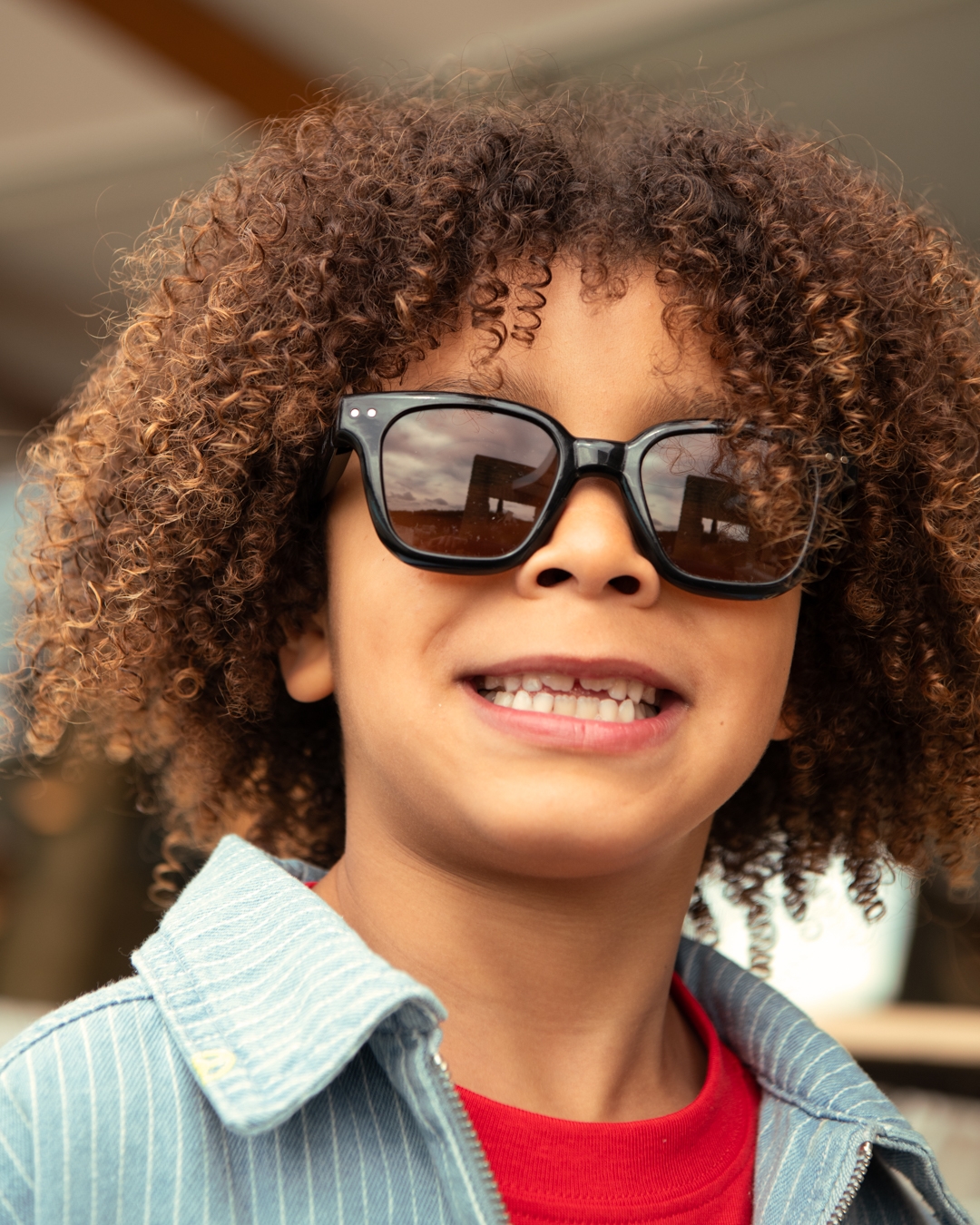 Trendy CHILD 7-11 Y glasses Mini Me #ROAD Black Road Trapeze - Izipizi