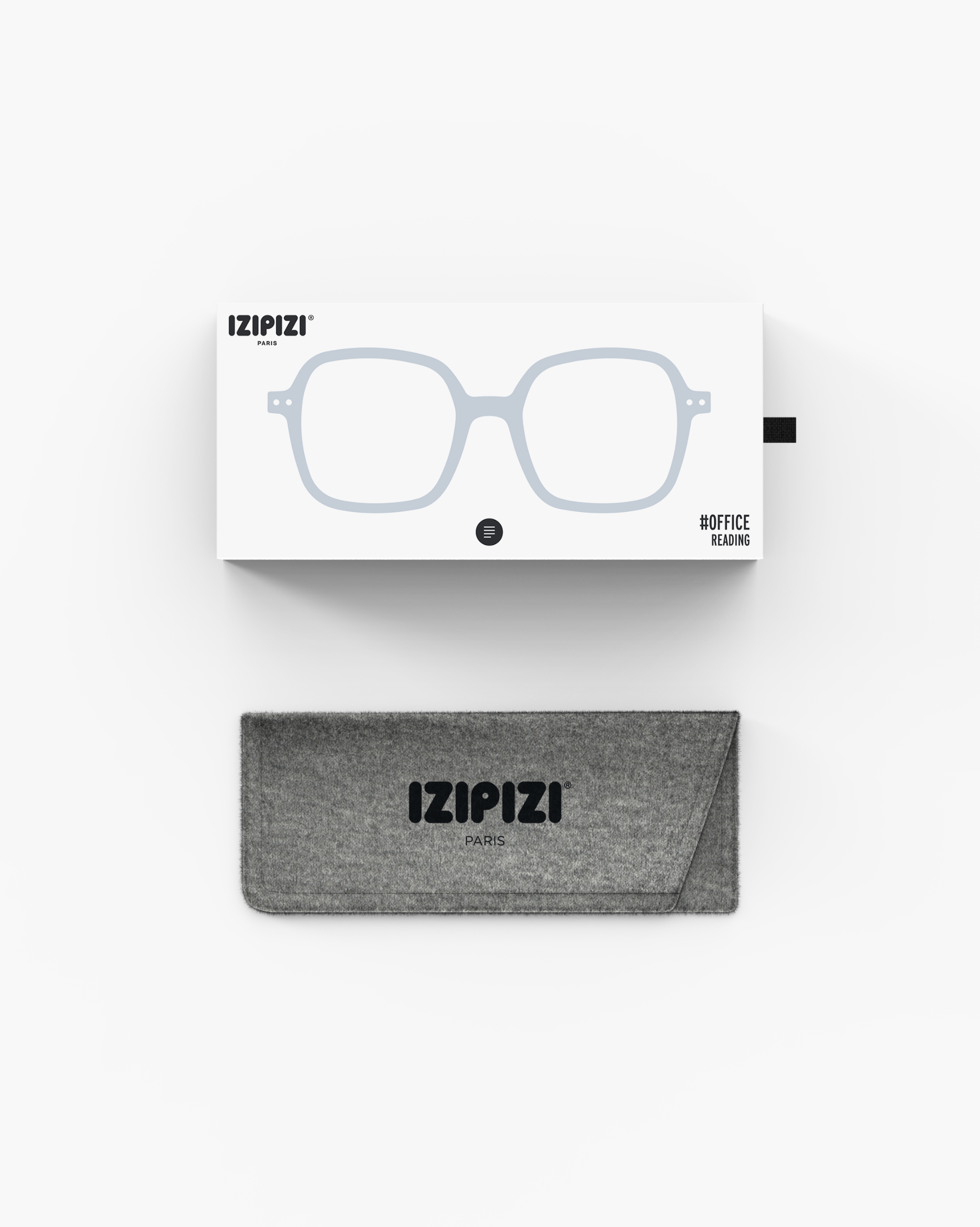 Trendy READING glasses #OFFICE Frozen Blue Square - Izipizi
