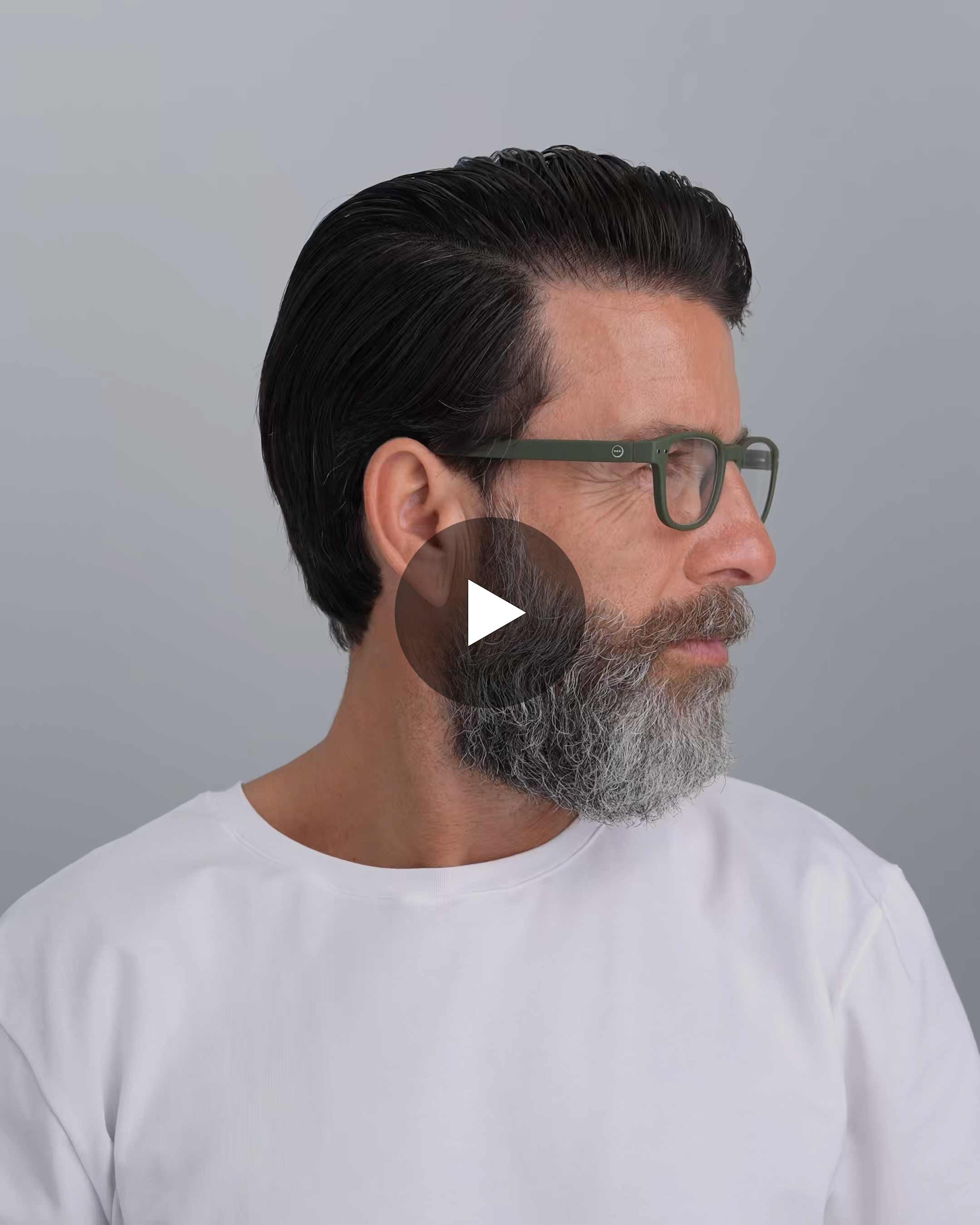 Trendy READING glasses #B Kaki Green Rectangulare - Izipizi