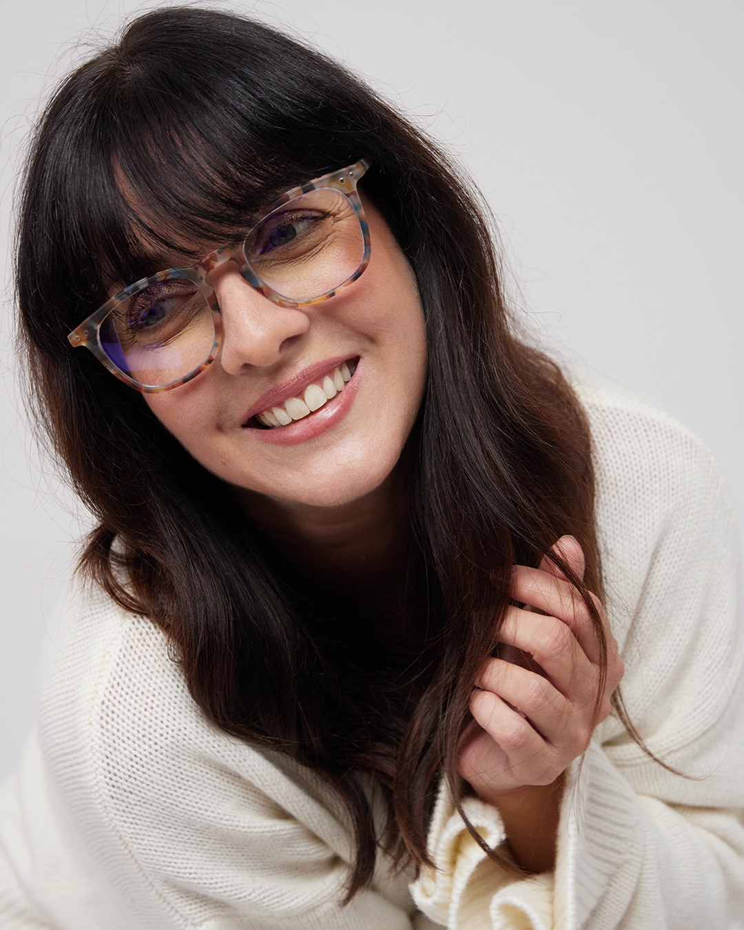 Gafas #E Blue Tortoise Trapezoidale Multicolor y patrones - Izipizi