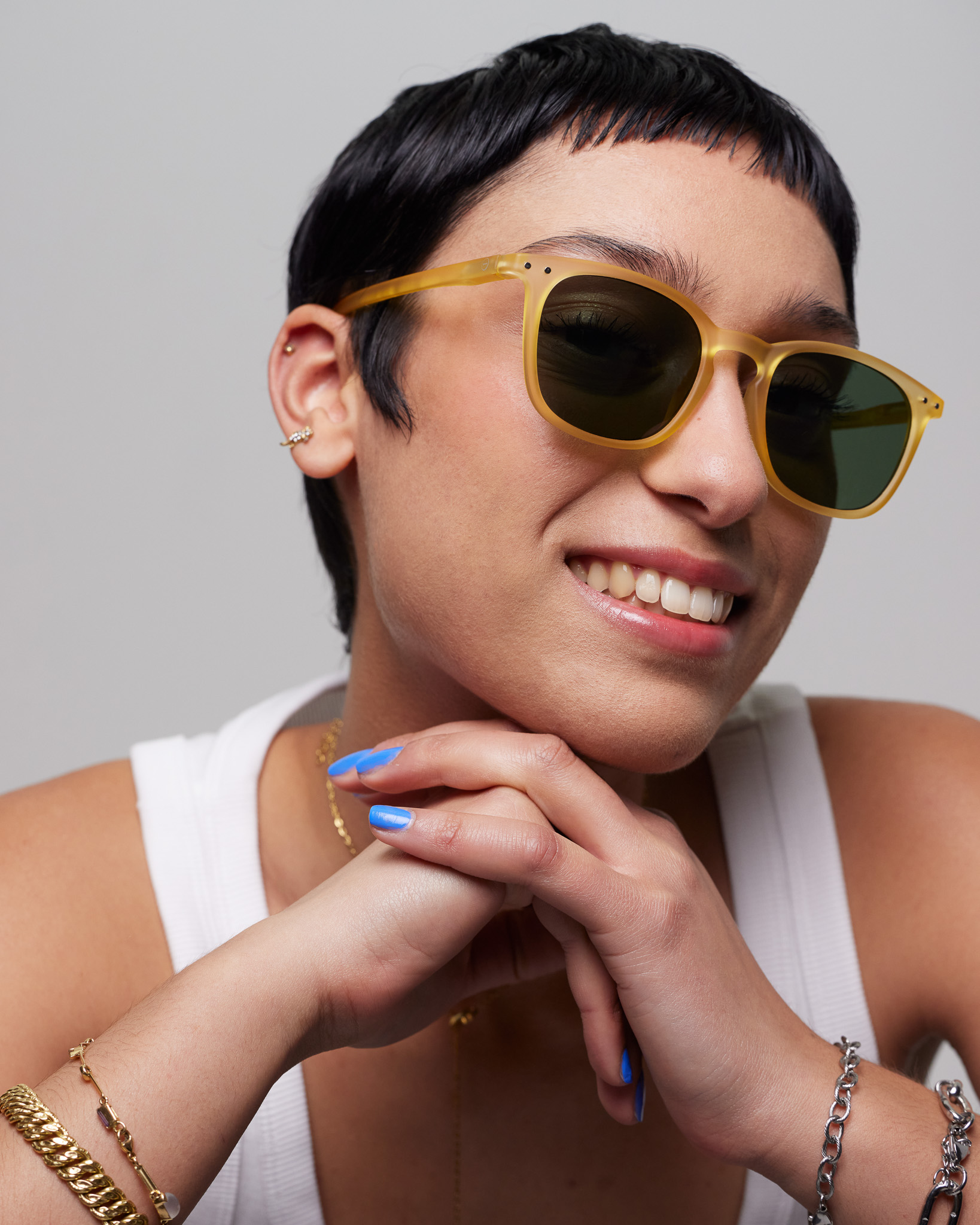 Lunette #E Yellow Honey Trapèze Jaune à la mode - Izipizi