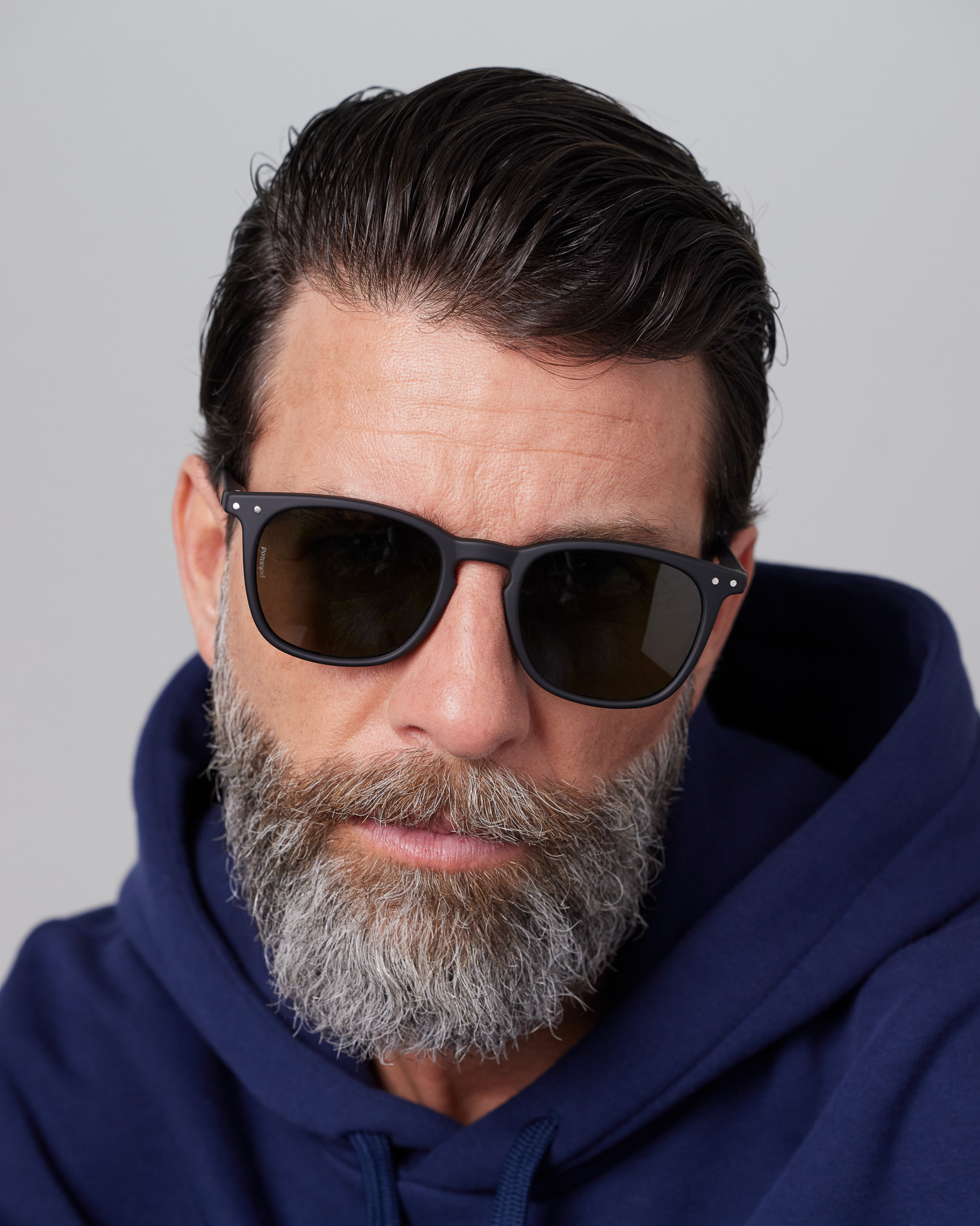 Trendy SUN glasses #E Black Polarized Trapeze - Izipizi