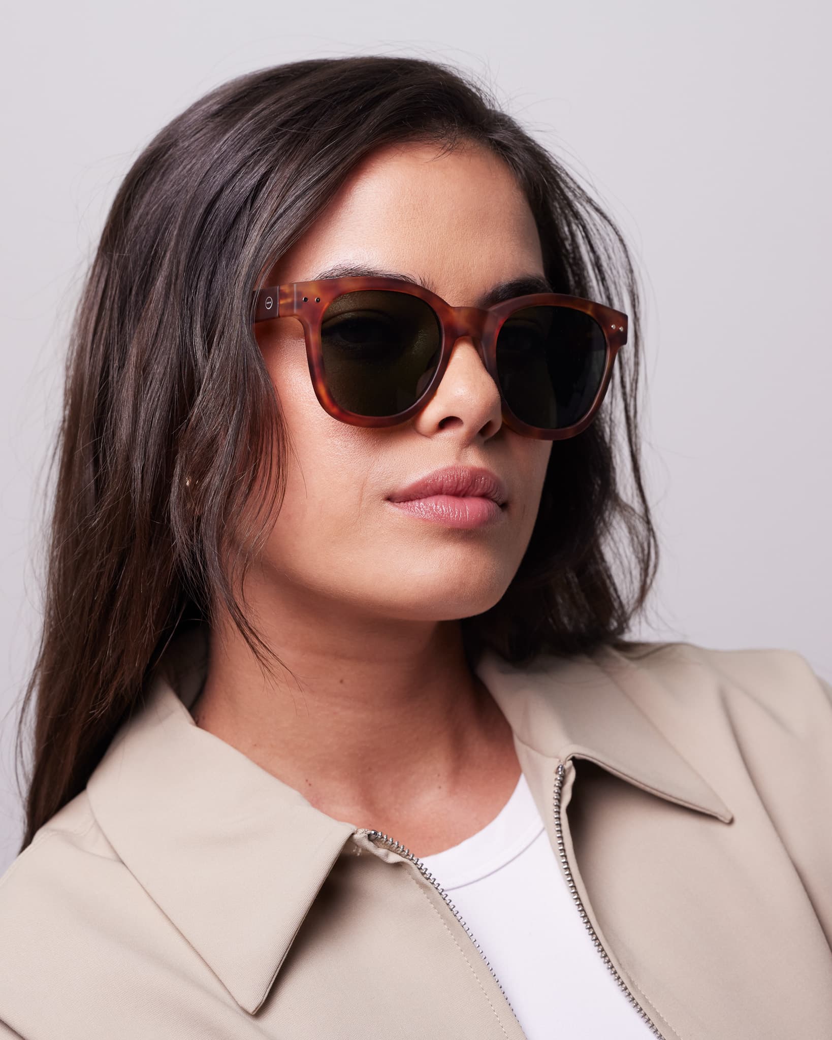 Lunette #N Havane Trapèze Marron à la mode - Izipizi