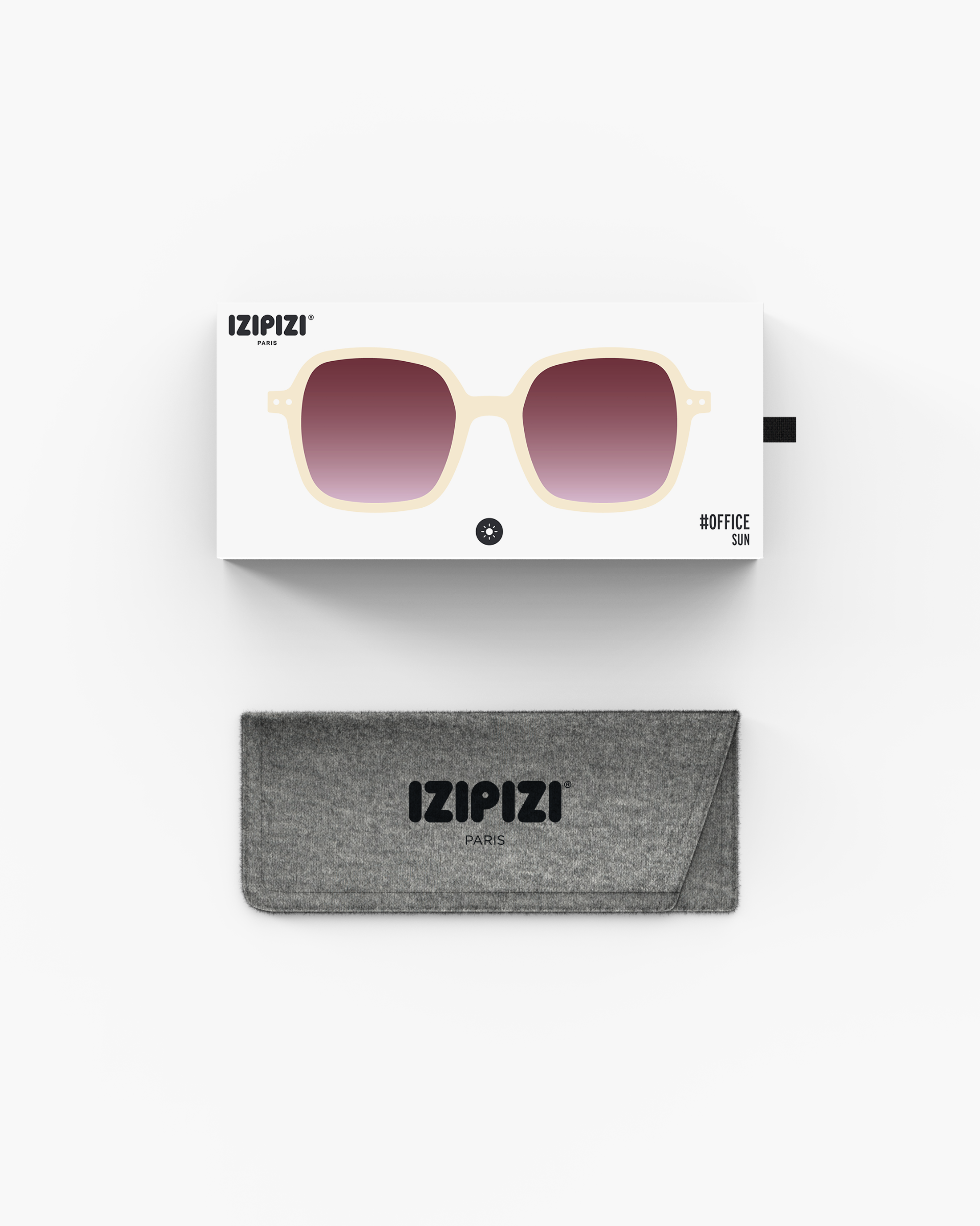 Trendy SUN glasses #OFFICE Vintage Cream Square - Izipizi